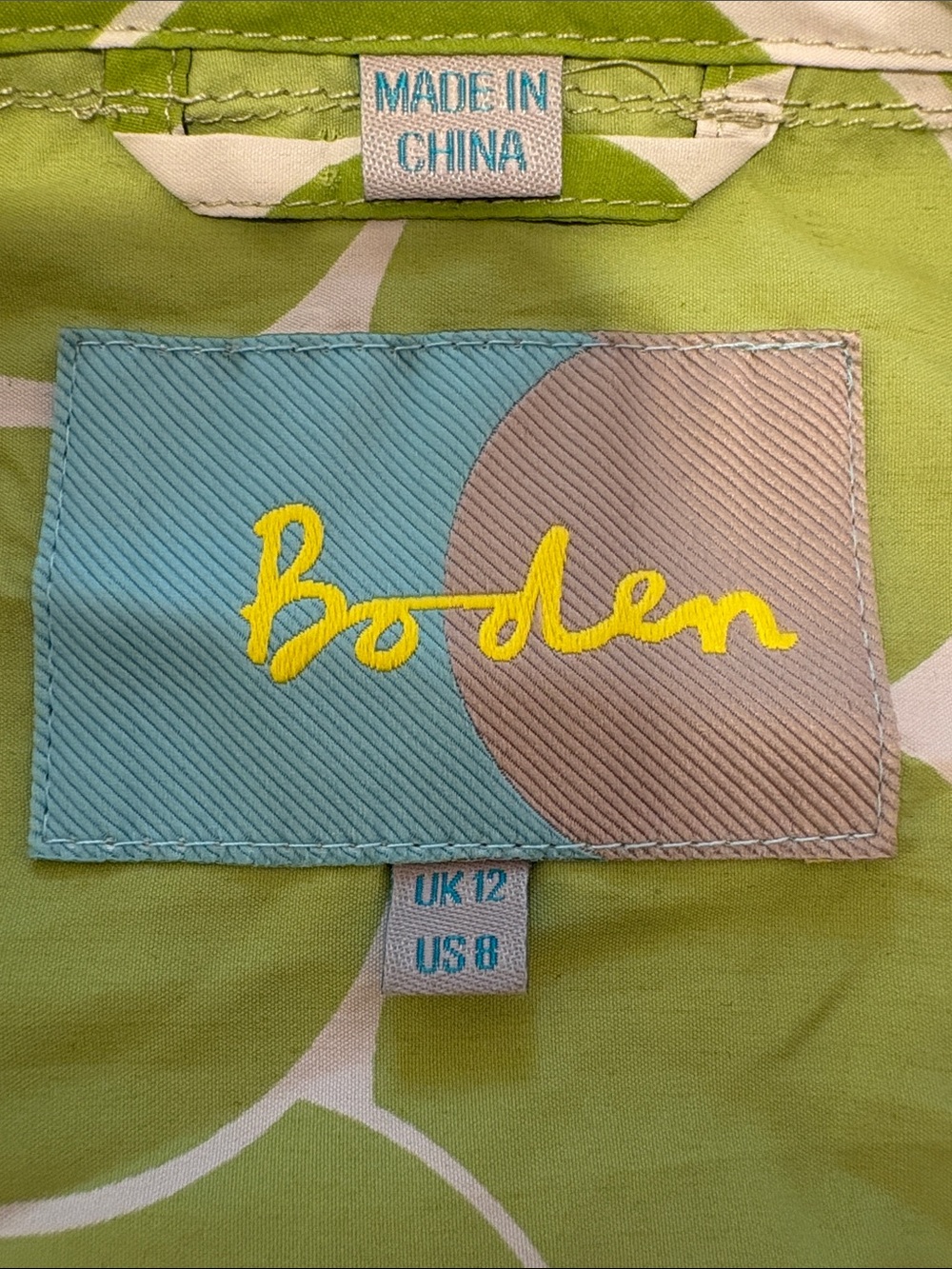 Boden NWOT Green White Giant Polka Dot Pullover Packable Anorak Jacket Size 8 - Picture 15 of 16